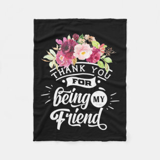 私の友達になってくれてありがとう フリースブランケット