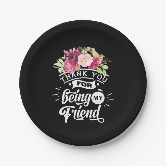 私の友達になってくれてありがとう ペーパープレート (正面)