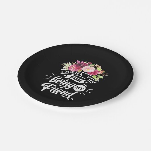 私の友達になってくれてありがとう ペーパープレート (アングル)