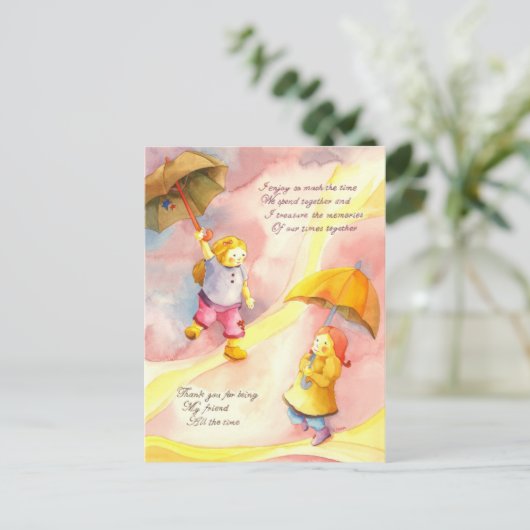 私の友達になってくれてありがとう ポストカード (スタンド正面)