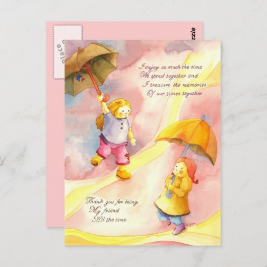 私の友達になってくれてありがとう ポストカード (正面/裏面)