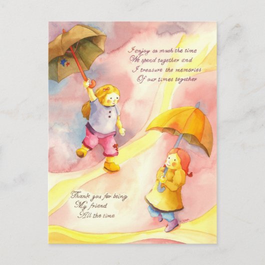 私の友達になってくれてありがとう ポストカード (正面)