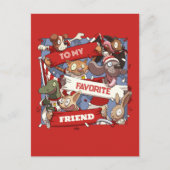 私の友達のお気に入りの動物おもしろいスポーツのファンに ポストカード (正面)