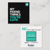 私の友達はあなたは考え可愛い スクエア名刺 (正面/裏面)