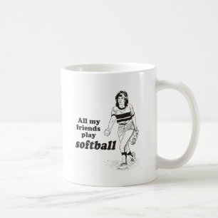 私の友達はみんなソフトボールをする コーヒーマグカップ