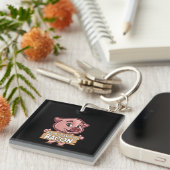 私の友達は全てベーコンおもしろい豚の肉豚の愛である キーホルダー (正面右)