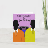 私の双子にあなたは誕生日アフリカ系アメリカ人Ca カード (正面)