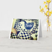 私の双子に幸せな「イースター」と「春」****を*** カード (黄色い花)