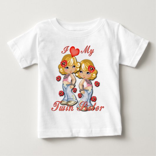 私の双子のハート ベビーTシャツ (正面)