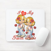 私の双子のハート マウスパッド (マウス)