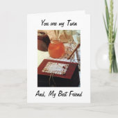 私の双子の妹と誕生日お気に入りのの調理師に カード (正面)