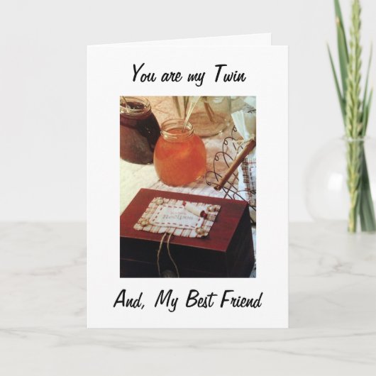 私の双子の妹と誕生日お気に入りのの調理師に カード (正面)