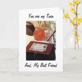 私の双子の妹と誕生日お気に入りのの調理師に カード (黄色い花)