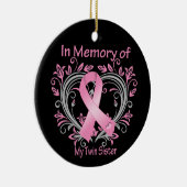 私の双子の姉妹の乳がんハートを思い出して セラミックオーナメント (右)