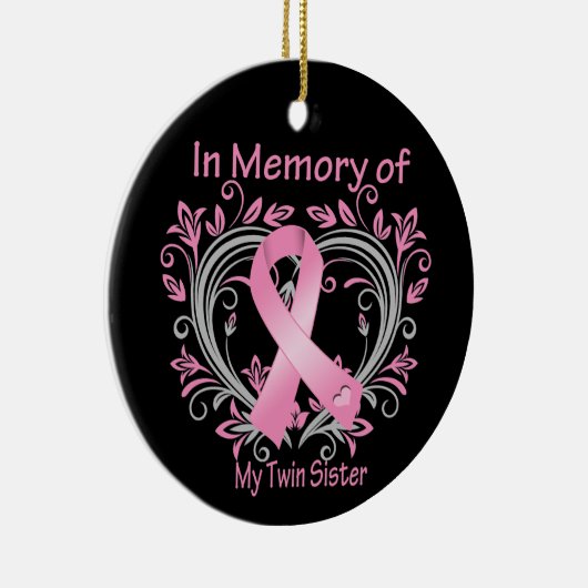 私の双子の姉妹の乳がんハートを思い出して セラミックオーナメント (右)