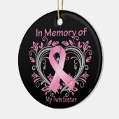 私の双子の姉妹の乳がんハートを思い出して セラミックオーナメント (左)