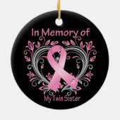 私の双子の姉妹の乳がんハートを思い出して セラミックオーナメント (裏面)
