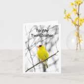 私の双子の誕生日 カード (黄色い花)