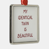 私の双子は美しいオーナメント メタルオーナメント (右)