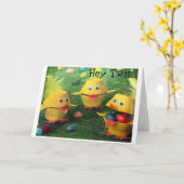 ****私の双子****に「イースター」と「春」の喜びを カード (黄色い花)