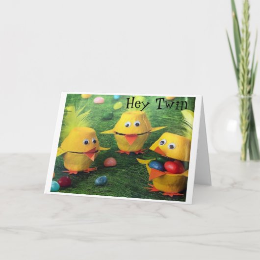 ****私の双子****に「イースター」と「春」の喜びを カード (正面)