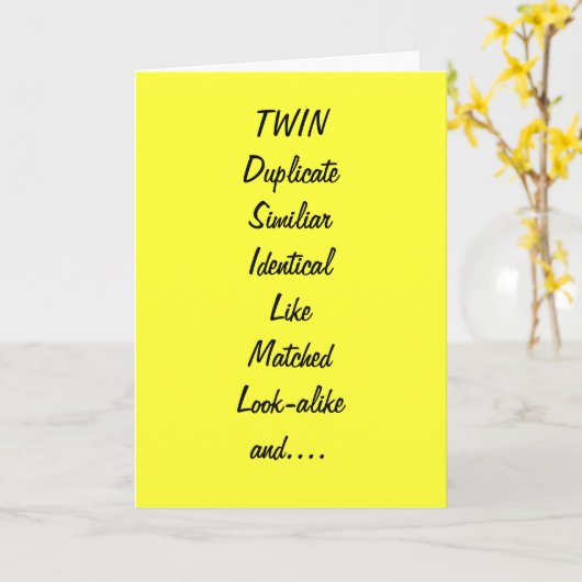 私の双子/友人最高のの誕生日へ カード (黄色い花)