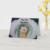 私の双子、妹、友人の最高の誕生日 カード (黄色い花)