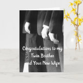 私の双子**弟に**結婚式の日のカードで カード (黄色い花)