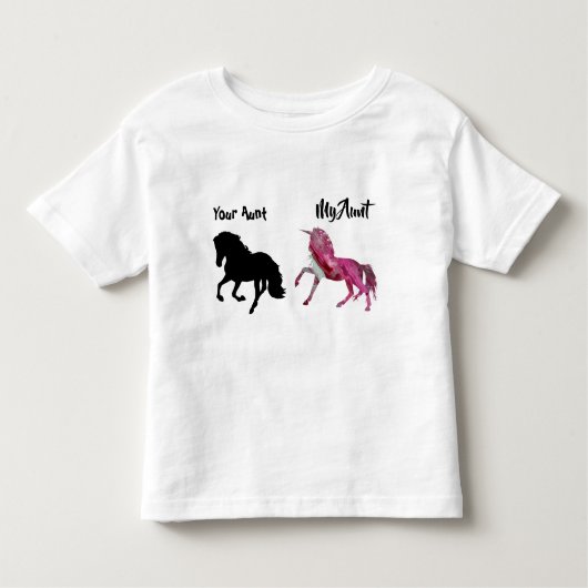 私の叔母あなたの幼児のシャツのユニコーンピンク トドラーTシャツ (正面)