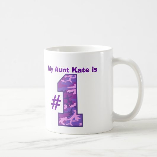 私の叔母さんは第1名前をカスタムするの紫色の迷彩柄v1です コーヒーマグカップ (右)