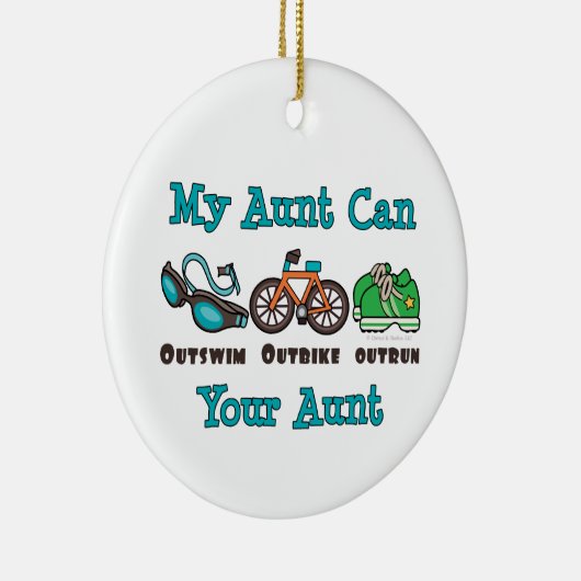 私の叔母さんCan Outswim Outbike OutrunのトライアスロンOrnam セラミックオーナメント (右)
