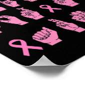 私の叔母のためのピンクの手話の乳がんSupo ポスター (角)