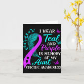 私の叔母の自殺を記念してターコイズと紫を着用 カード (黄色い花)