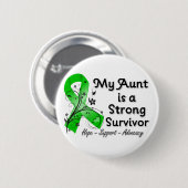 私の叔母は強い生存者のグリーンリボンだ 缶バッジ (正面&裏面)
