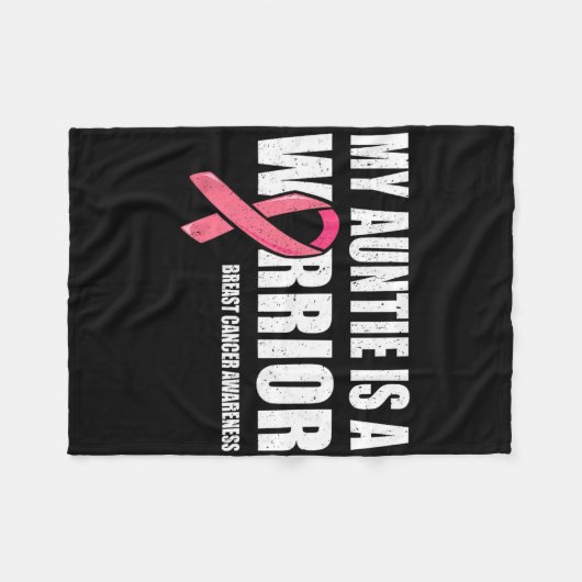 私の叔母は戦士の乳がんシャツだ フリースブランケット (正面(横))