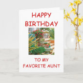 「私の叔母へのお気に入りのハッピーバースデー」 カード (黄色い花)