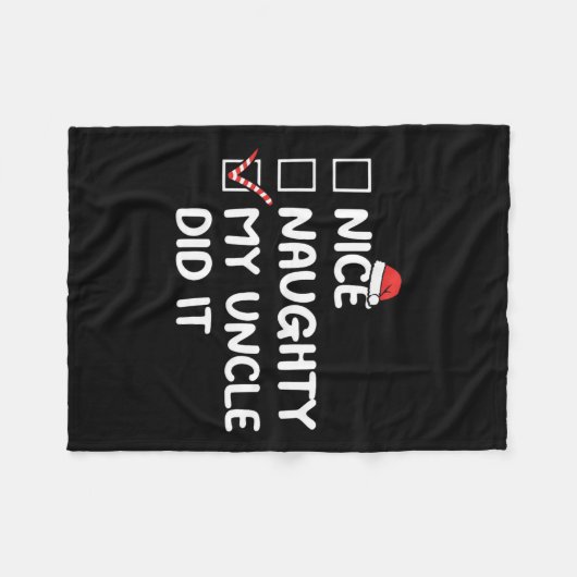 私の叔父いけなはクリスマスリストの家族をやった良い フリースブランケット (正面(横))