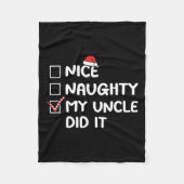 私の叔父いけなはクリスマスリストの家族をやった良い フリースブランケット (正面)