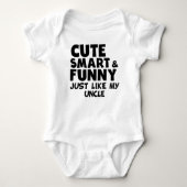 私の叔父さんのようにかわいい頭が切れるそしておもしろい ベビーボディスーツ (正面)