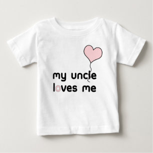 私の叔父さんは私を淡いピンクのハートの気球愛します ベビーTシャツ