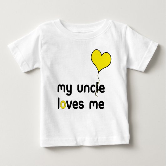 私の叔父さんは私を黄色いハートの気球愛します ベビーTシャツ (正面)