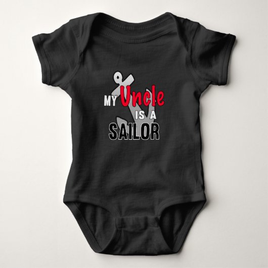 私の叔父さんは船員です ベビーボディスーツ (正面)