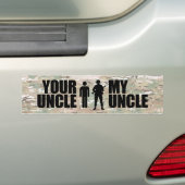 私の叔父さんは軍隊で役立ちます バンパーステッカー (車上)