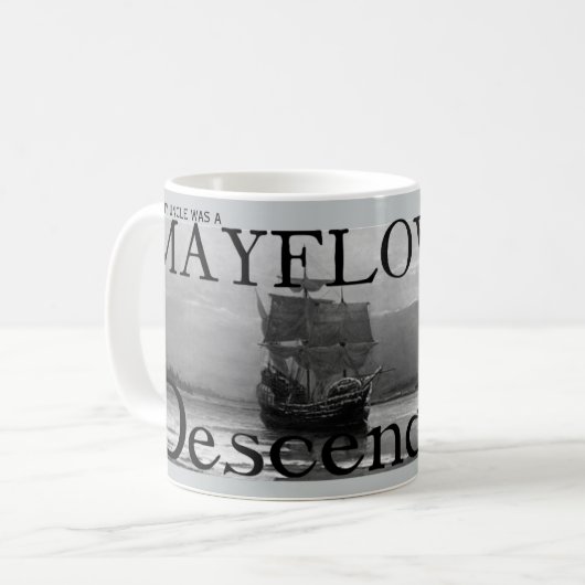 私の叔父はメイフラワーの子孫だった コーヒーマグカップ (正面左)