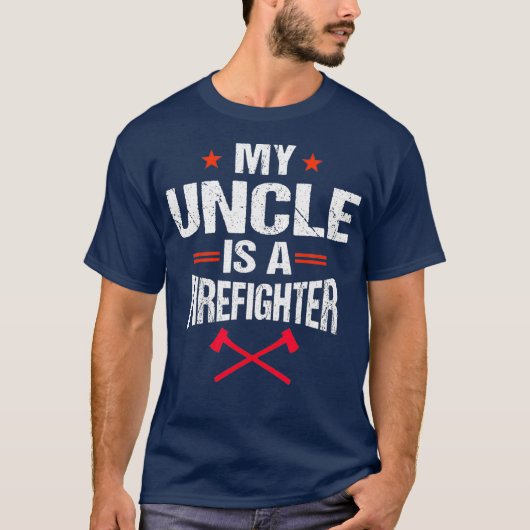 私の叔父は消防士のヴィンテージ薄い赤い線だ Tシャツ (正面)