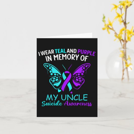 私の叔父スイを思い出してターコイズと紫を身に着ける カード (黄色い花)