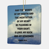 私の口の祈りの言葉詩篇の聖句 セラミックオーナメント (左)