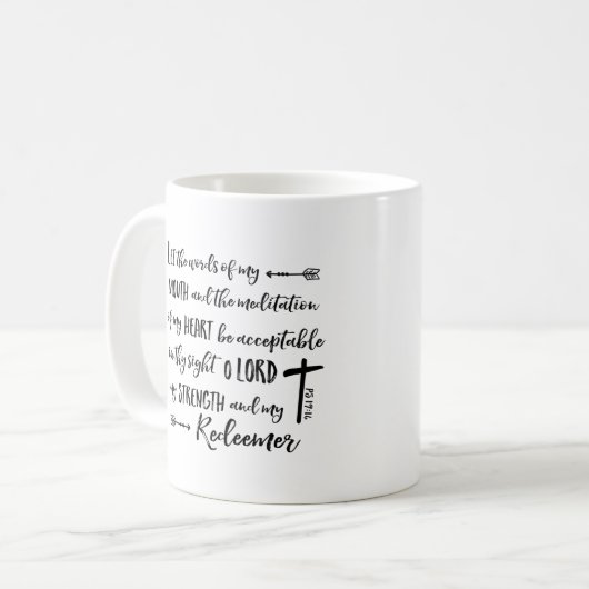 私の口の言葉を聞かせなさい， Ps 19:14 コーヒーマグカップ (正面左)