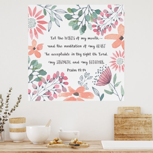 私の口の言葉 – Ps 19:14 ポスター (キッチン)