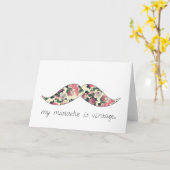 私の口ひげはヴィンテージ カード (黄色い花)